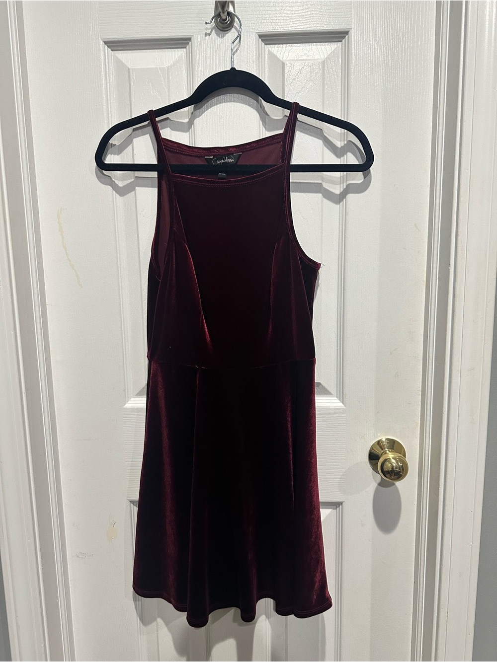 Speechless Burgundy Velvet Mini Dress